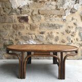 Oval rattan coffee table