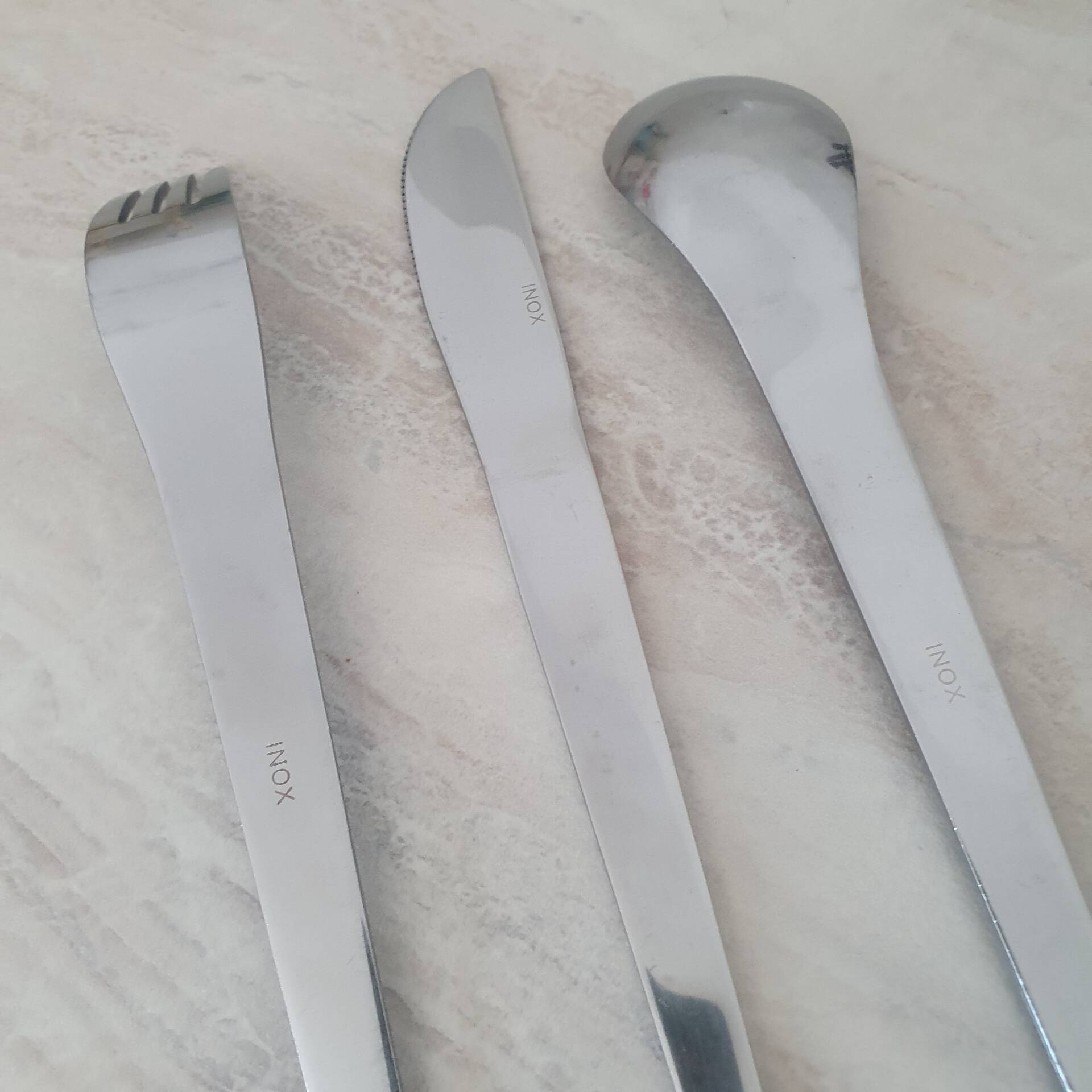 Set of 3 stainless steel cutlery Space Age