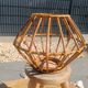Vintage rattan and bamboo pendant light with removable shade.