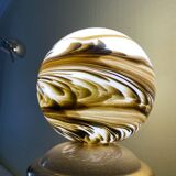Marbled blown glass globe lampshade