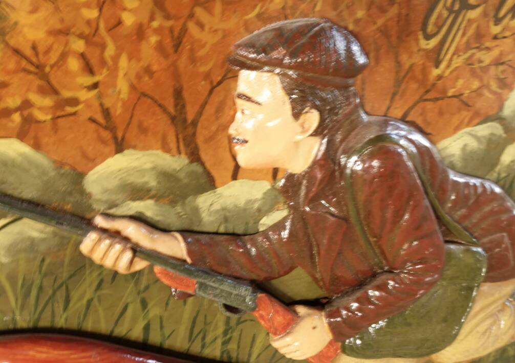 Country Corner Scène Chasse. Decoration Murale Vintage.