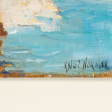 Fishing Boats in Venice, Oil on Plate, 56 x 65 cm