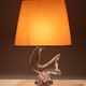 Daum Crystal Glass Bird Table Lamp, Vintage 1960s, France, Oval Shade