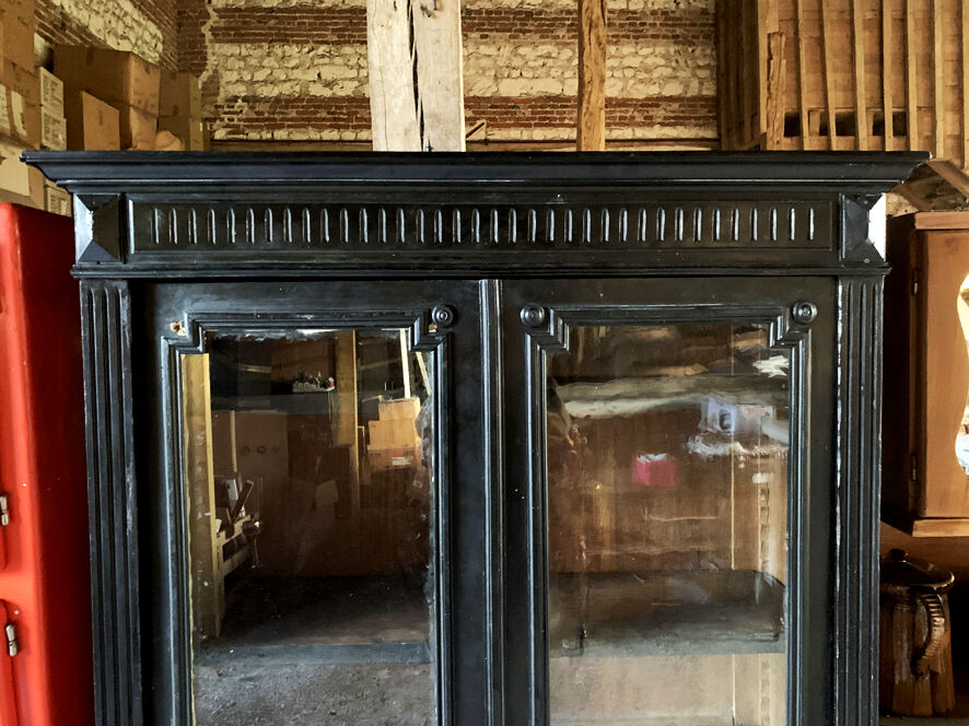 Old black wood showcase