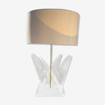 Van Teal lamp lucite and brass lamp 1970