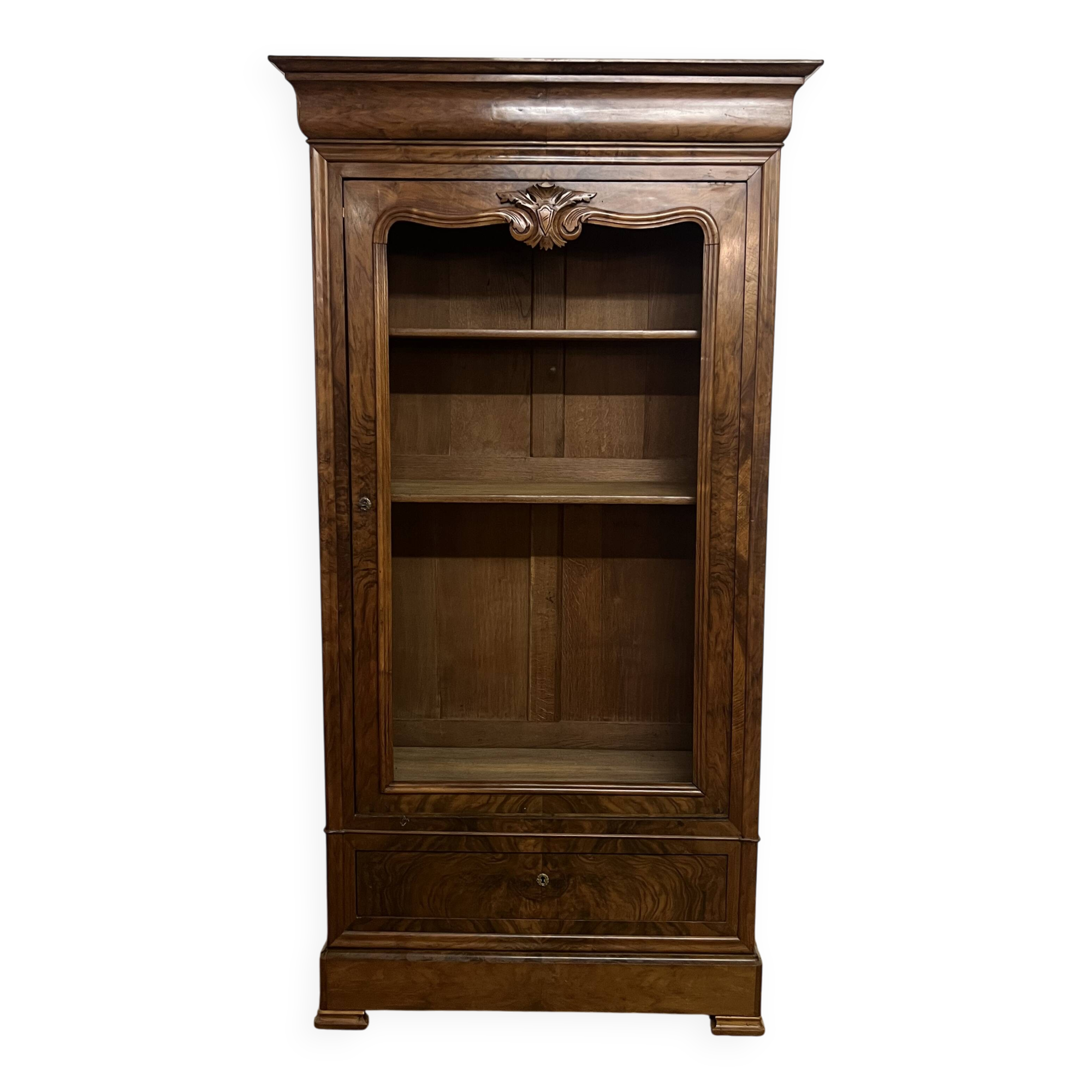 20th-century walnut library