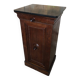 Bedside night table 19th century wood row of beads + black marble top #a637