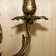 Pair of antique French wall sconces, gilded and bronzed, from the 1920s.