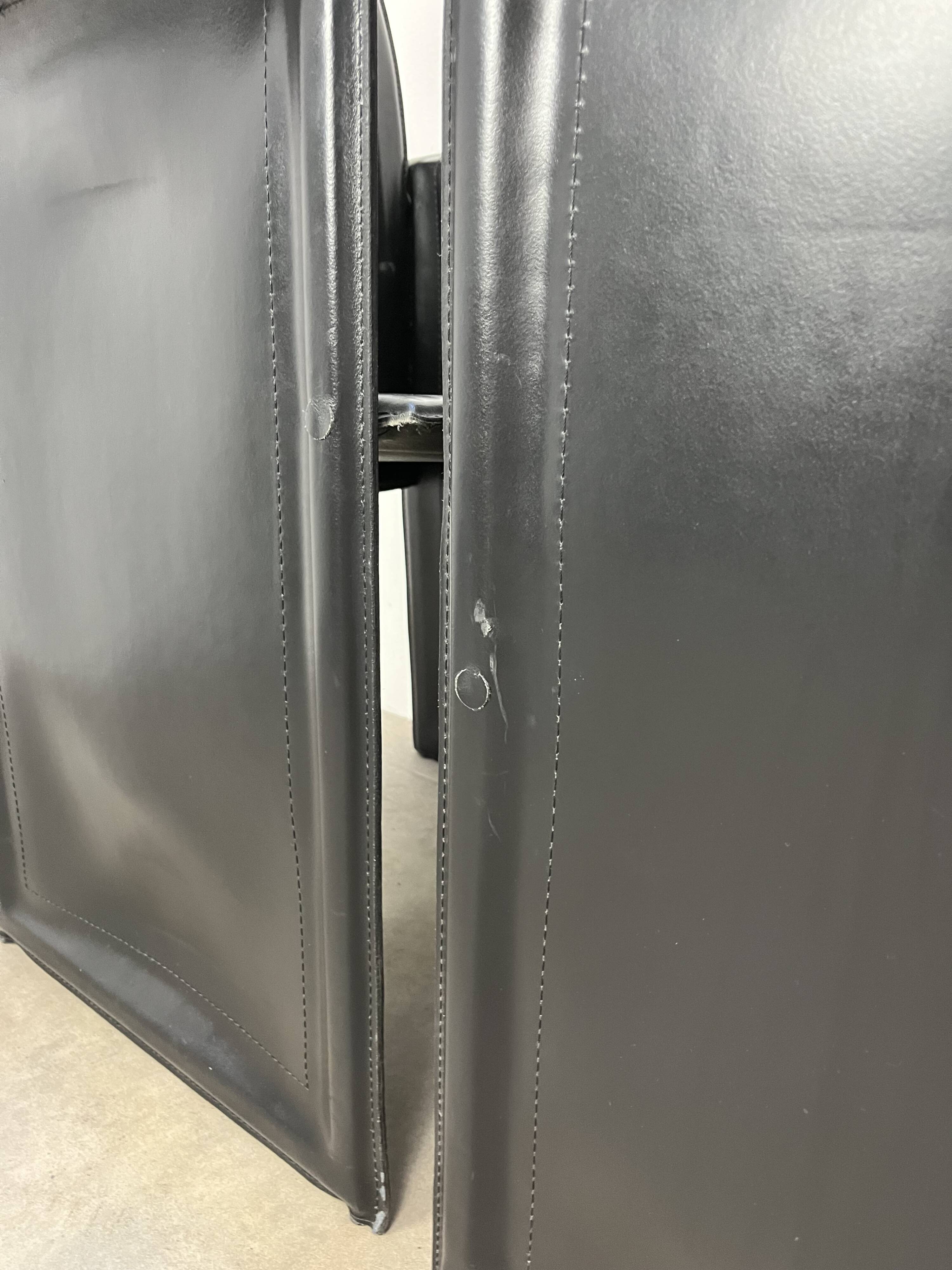 8 style Korium leather chairs in the style of Matteo Grassi