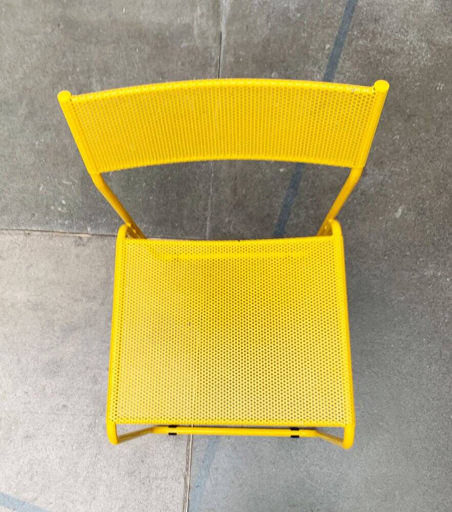 Italian perforated metal chair from the mid-century space age, 1960s.