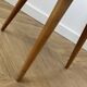 Vintage Footstool: Mid Century Modern Grey Fabric and Wood Legs