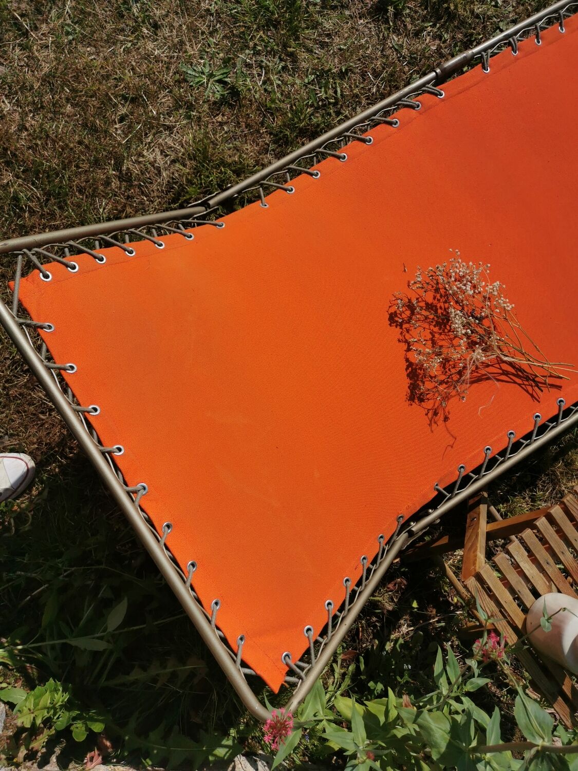 Deck chair, vintage lafuma camp bed