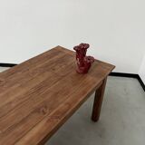 Table de ferme en pin 223 cm, années 70