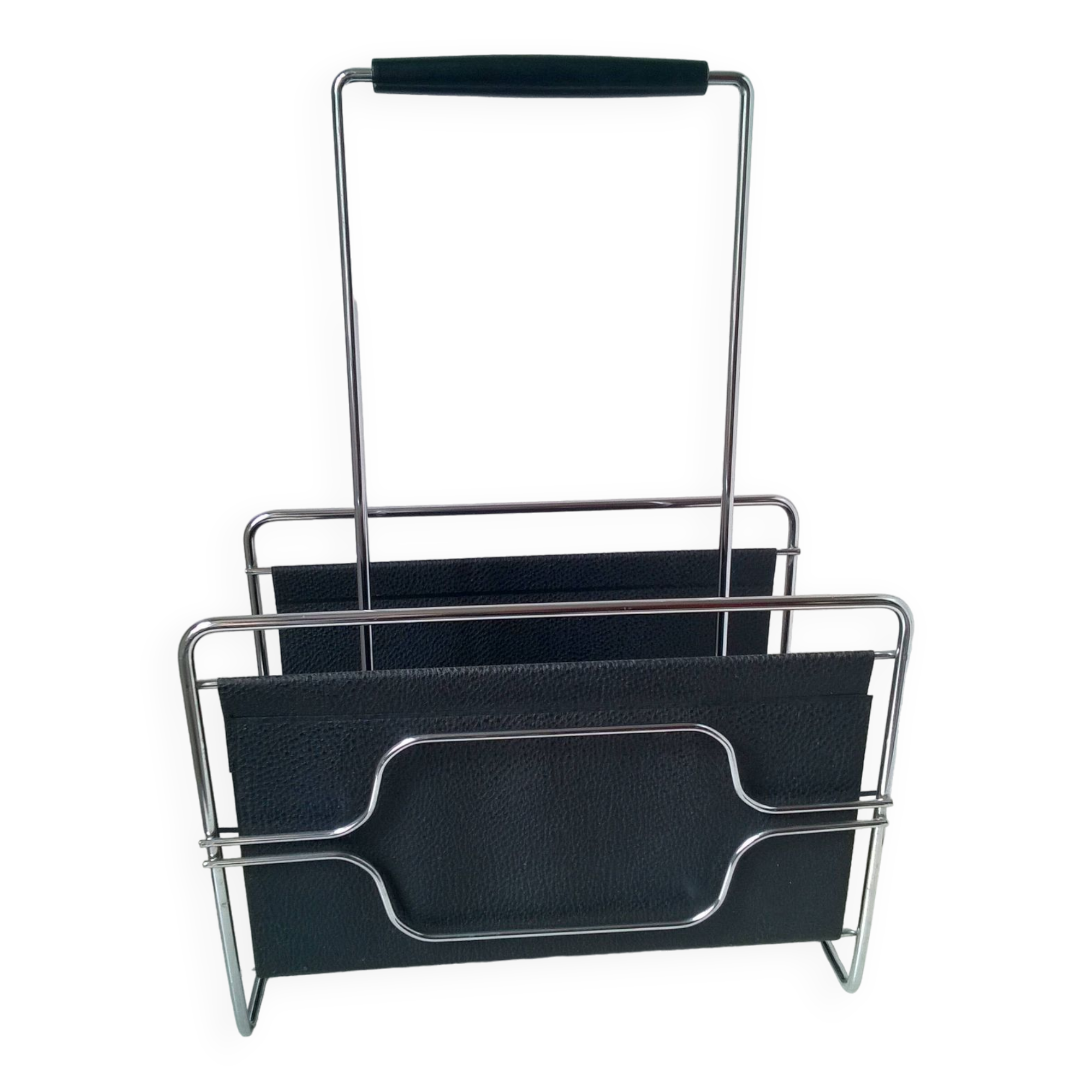 Vintage modernist magazine rack by Eric Hoglund Sweden 1970