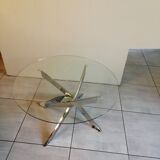 Table basse ronde années 80/90