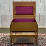 English mahogany sewing cabinet from the 1970s