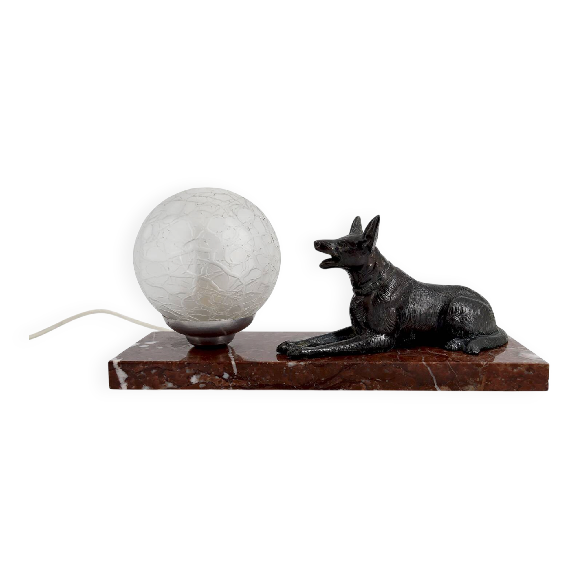 Art Deco Sculptural Night Light – German Shepherd, circa 1930
