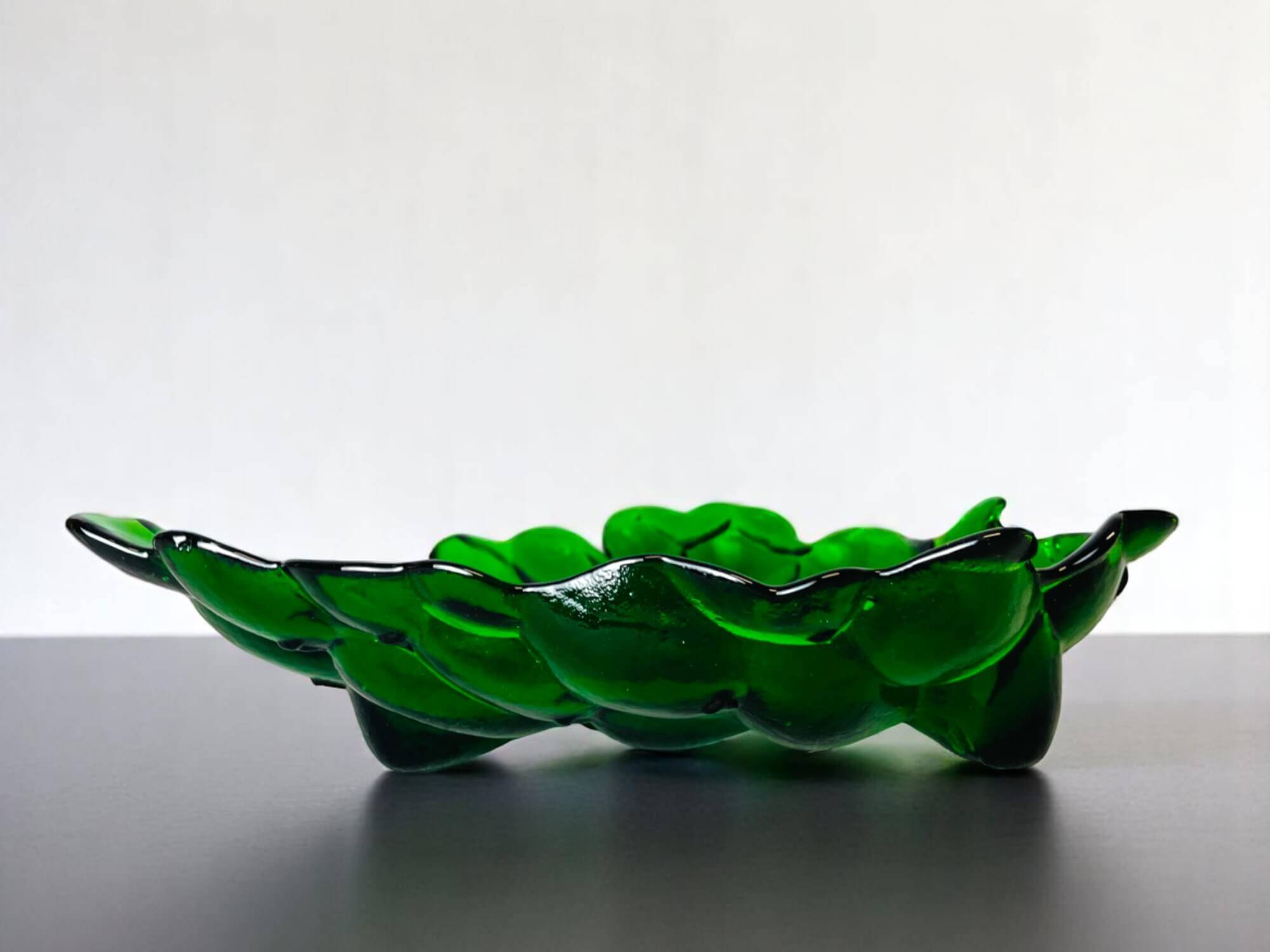 Green depression glass grape shaped vase