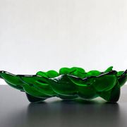 Green depression glass grape shaped vase