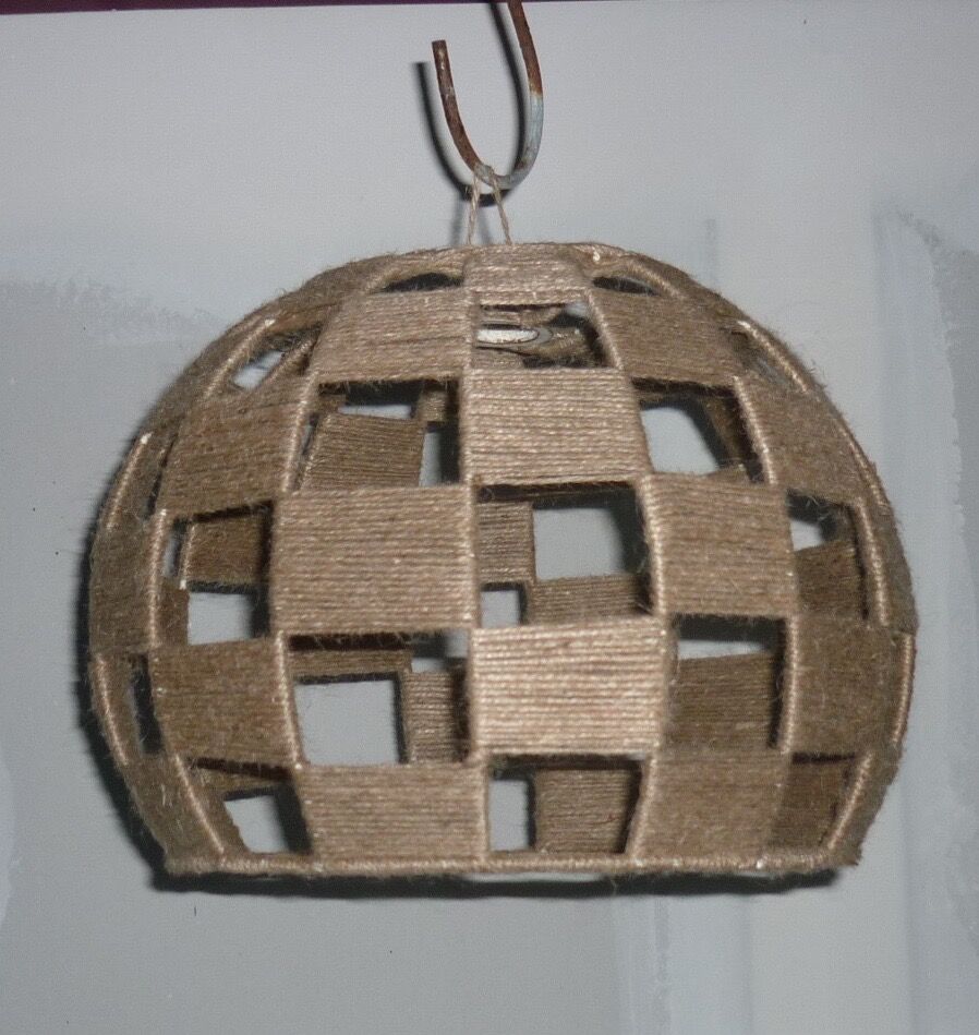 Checkered jute wire lampshade for suspension