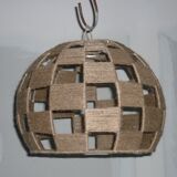 Checkered jute wire lampshade for suspension