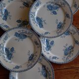 6 flat plates Sarreguemines Utzschneider & Cie model Royat