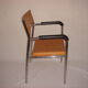 Chair with armrests of 1970/80, chrome & orange leatherette