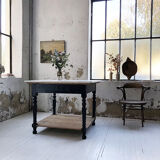 Butcher's table work central island marble