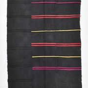 5x7 Grey & Black Striped Vintage Kilim Rug, 155x229Cm