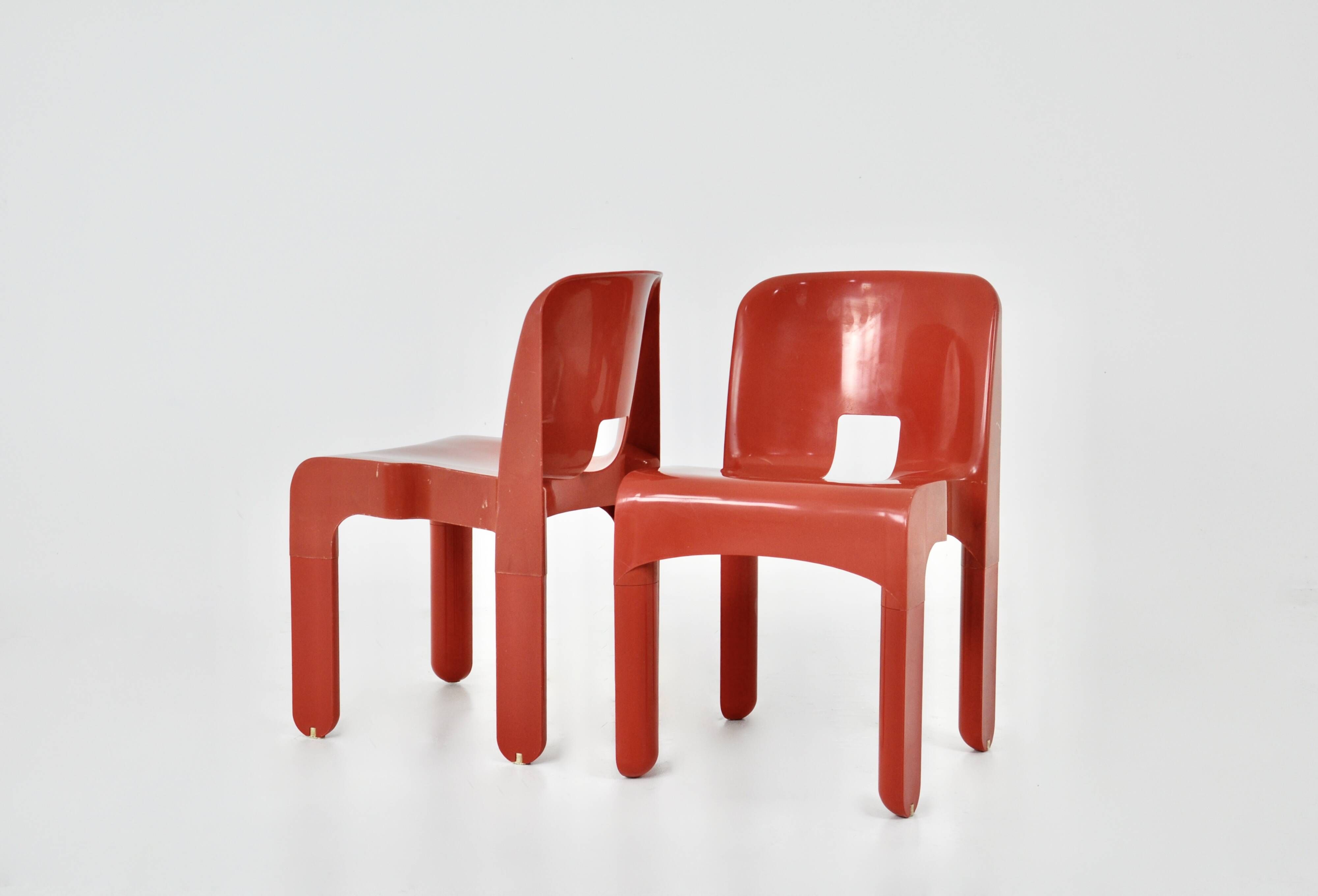 Model 4867 chairs by Joe Colombo for Kartell, 1970S, set of 2