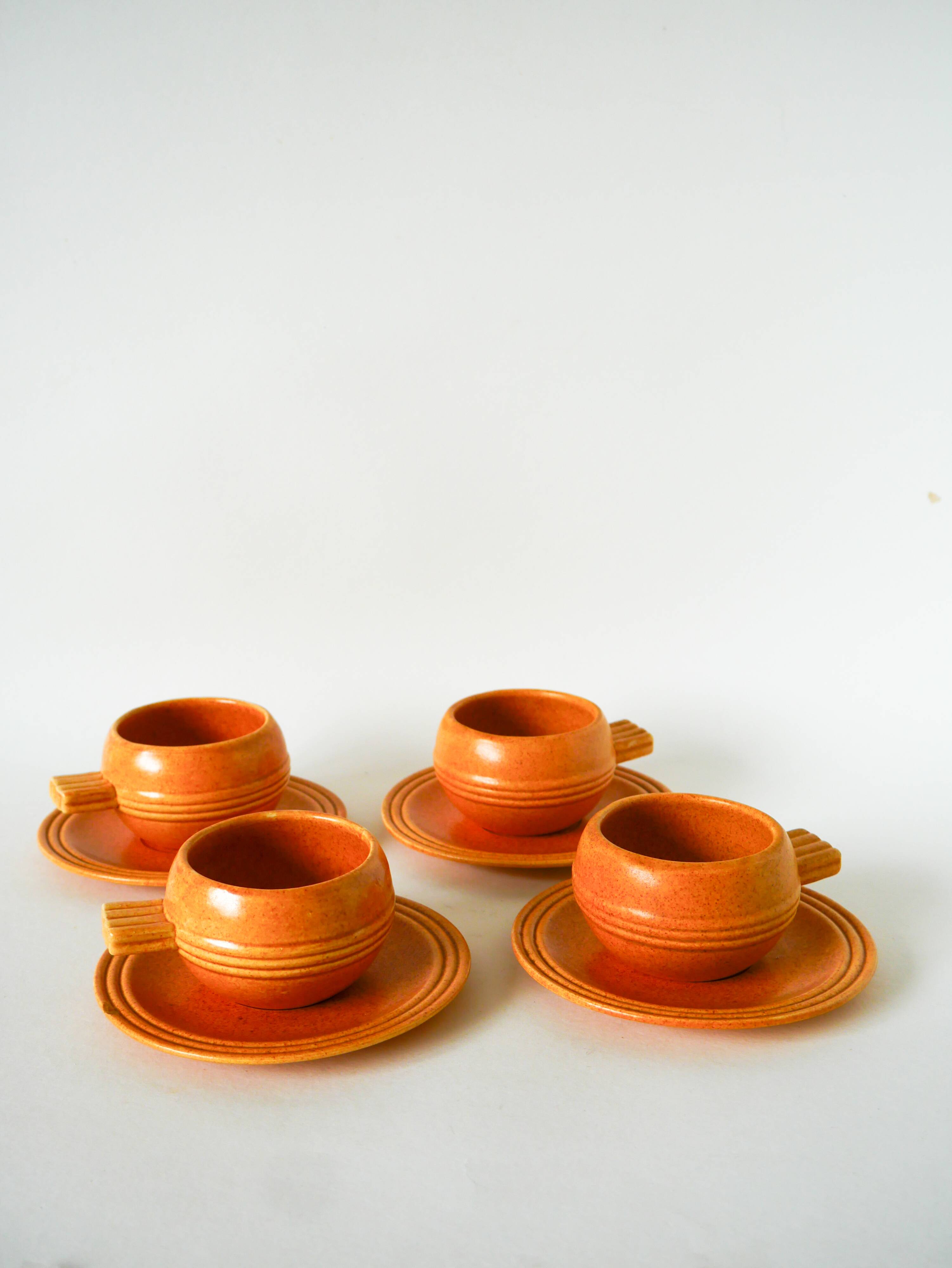 Pair of stoneware lunch plates, Made in France, 1970