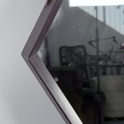 Italian Mid-Century Hexagonal wood wall mirror