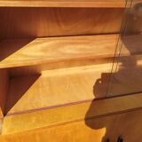 Vintage glass bookcase - Wood