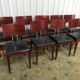 Suite of 9 black skai chairs and scandinavian chrome