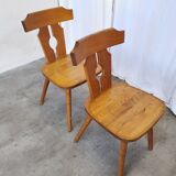 Set of 2 Vintage Wooden Tyrolean Dining Chairs by Ruko Sessel Alois Koller