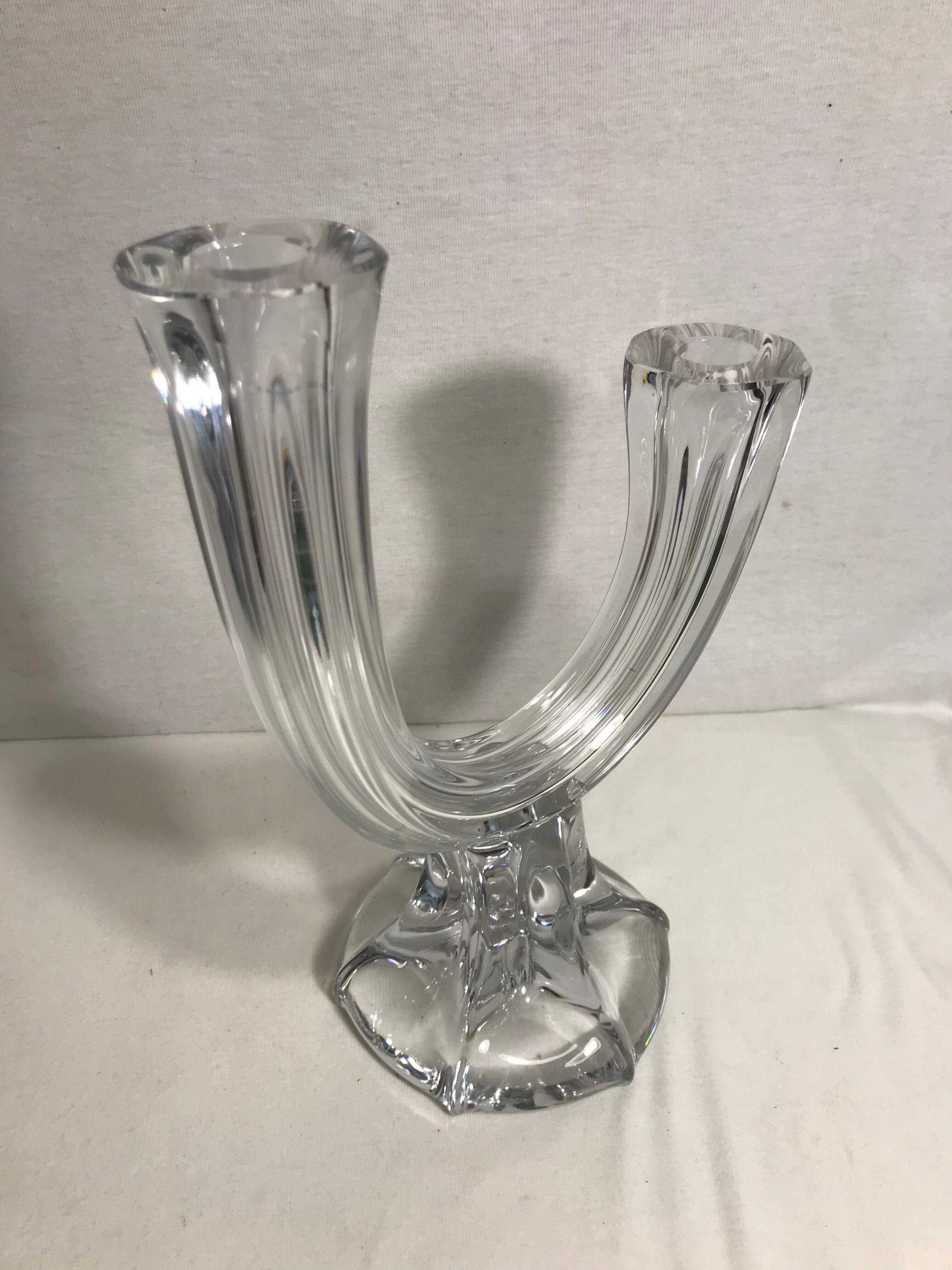 Former candlestick 2 lights crystal
