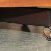 Sheraton Revival rotating library table in walnut and satin wood.
