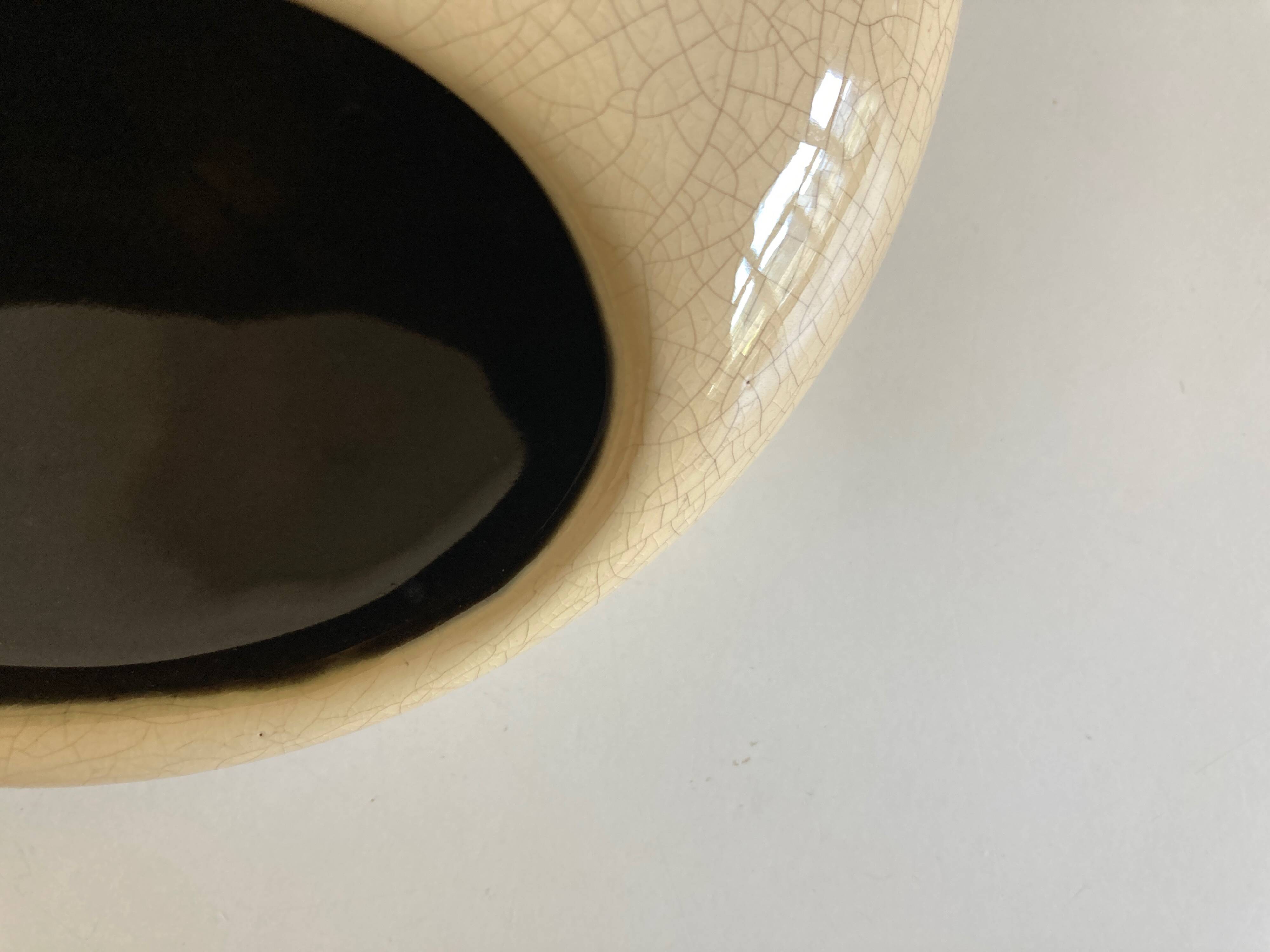 Space age 1970 ceramic pebble ashtray