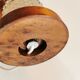 Swedish table lamp, made of what looks like rosewood and crystal glass.