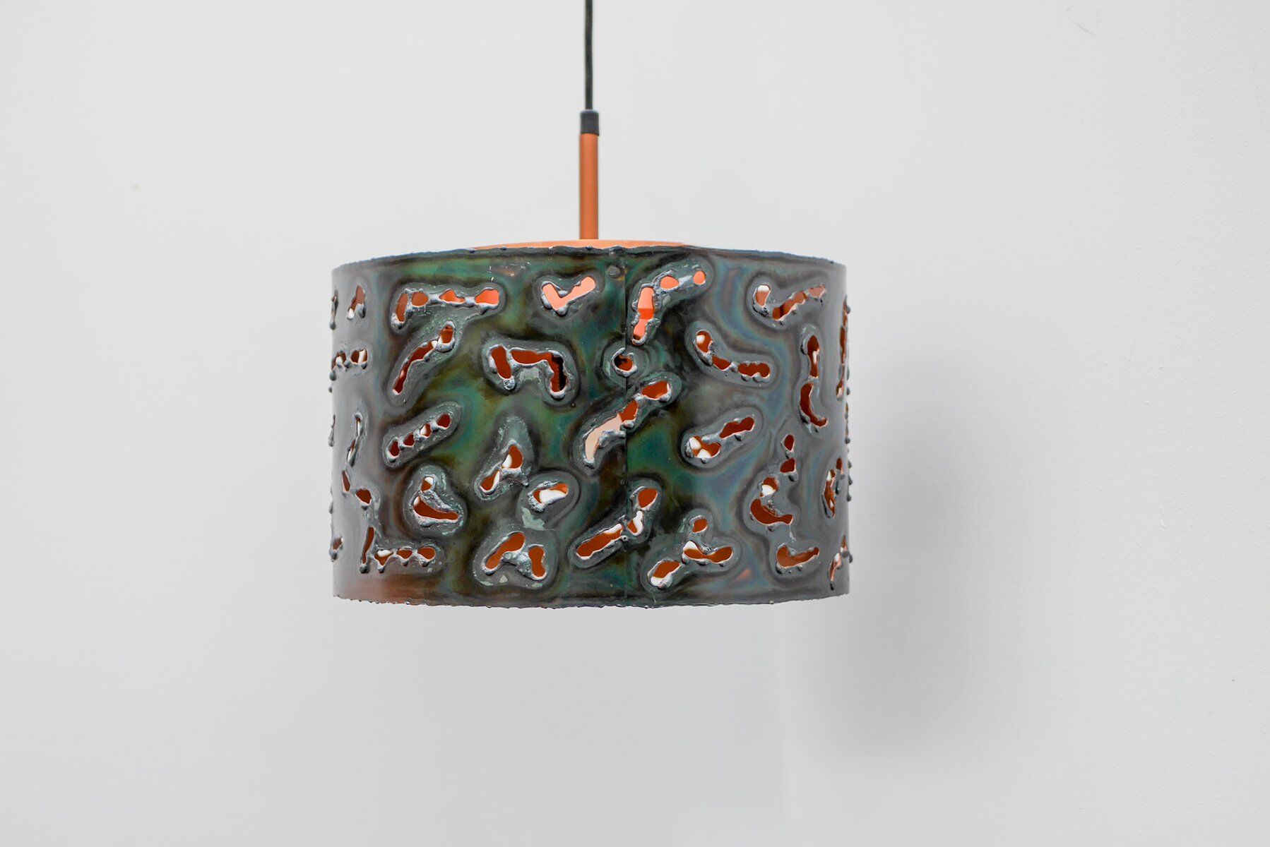 Brutalist copper pendant lamp from Boréns, 1970s