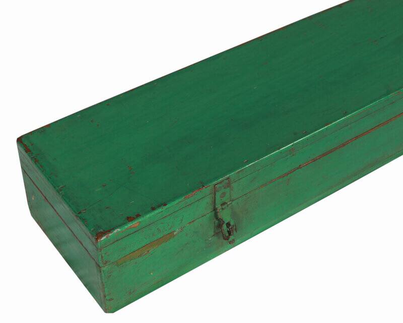 Old gun box original piece green patina old teak wood india