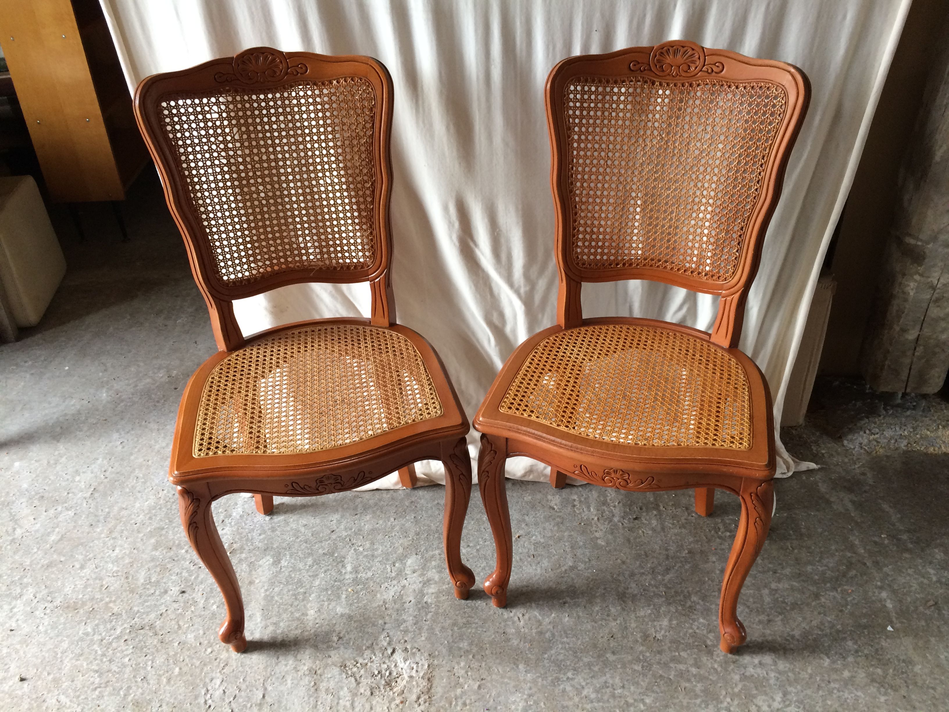 Series of 8 Chairs Style LOUIS XV Wood - Assise - Vintage Cannés File