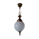 Golden metal and opaline glass globe