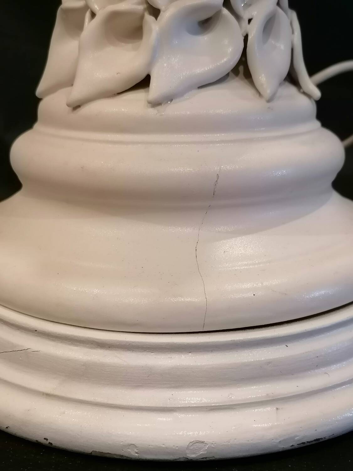 Large ceramic lamp from Manises with floral decoration  
-Circa 1960/1970