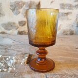 6 verres à pied en verre ambré Codec, années 70