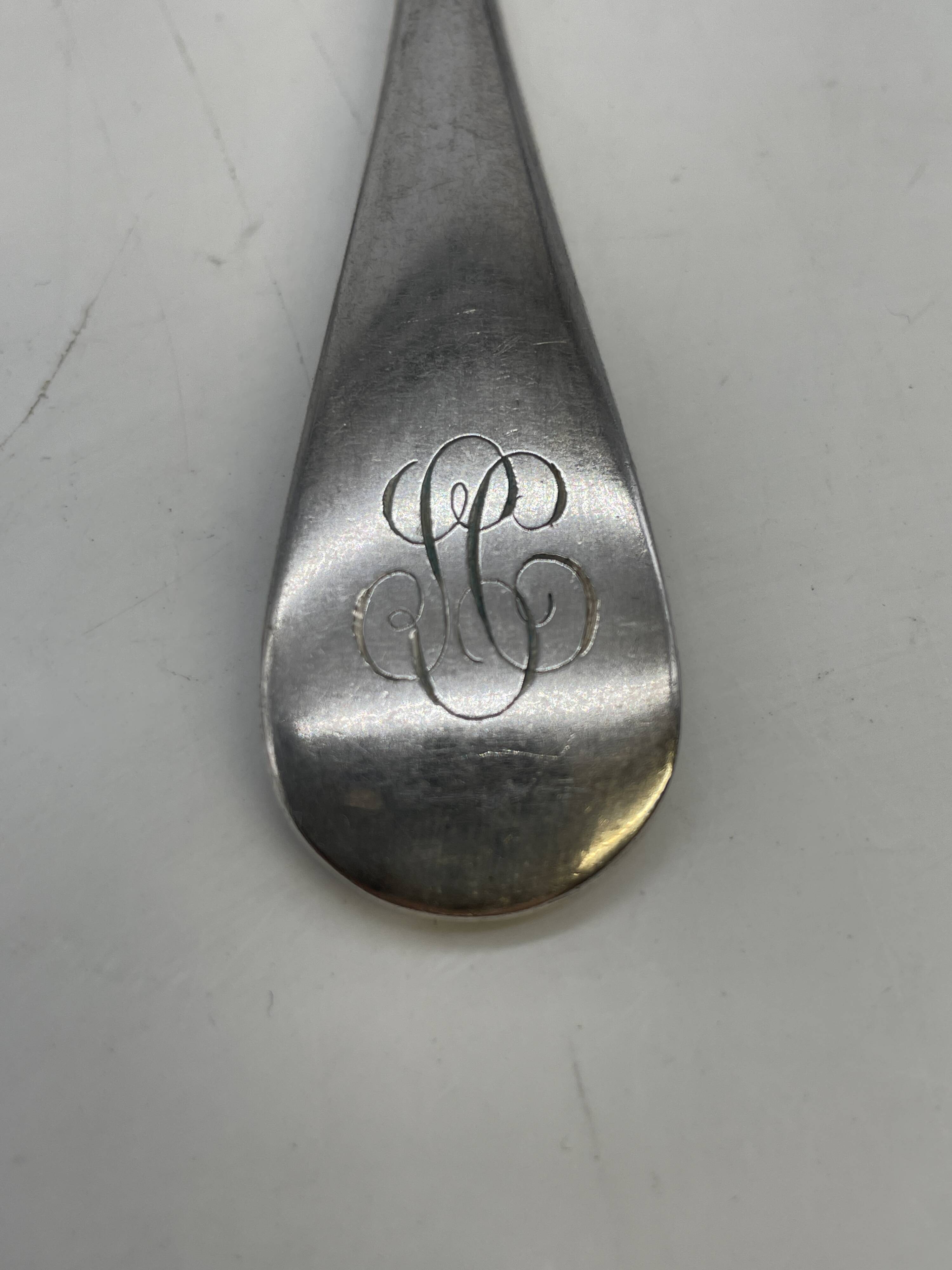 Set of 15 soup spoons and 9 lunch forks by Christofle.