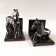 Black ceramic bookends horses