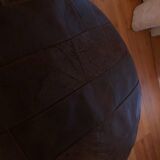 Leather patchwork pouf, vintage 70'S by Sede