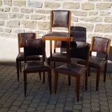 Series of six oak chairs