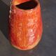 Burgundy enamelled brutalist vase
